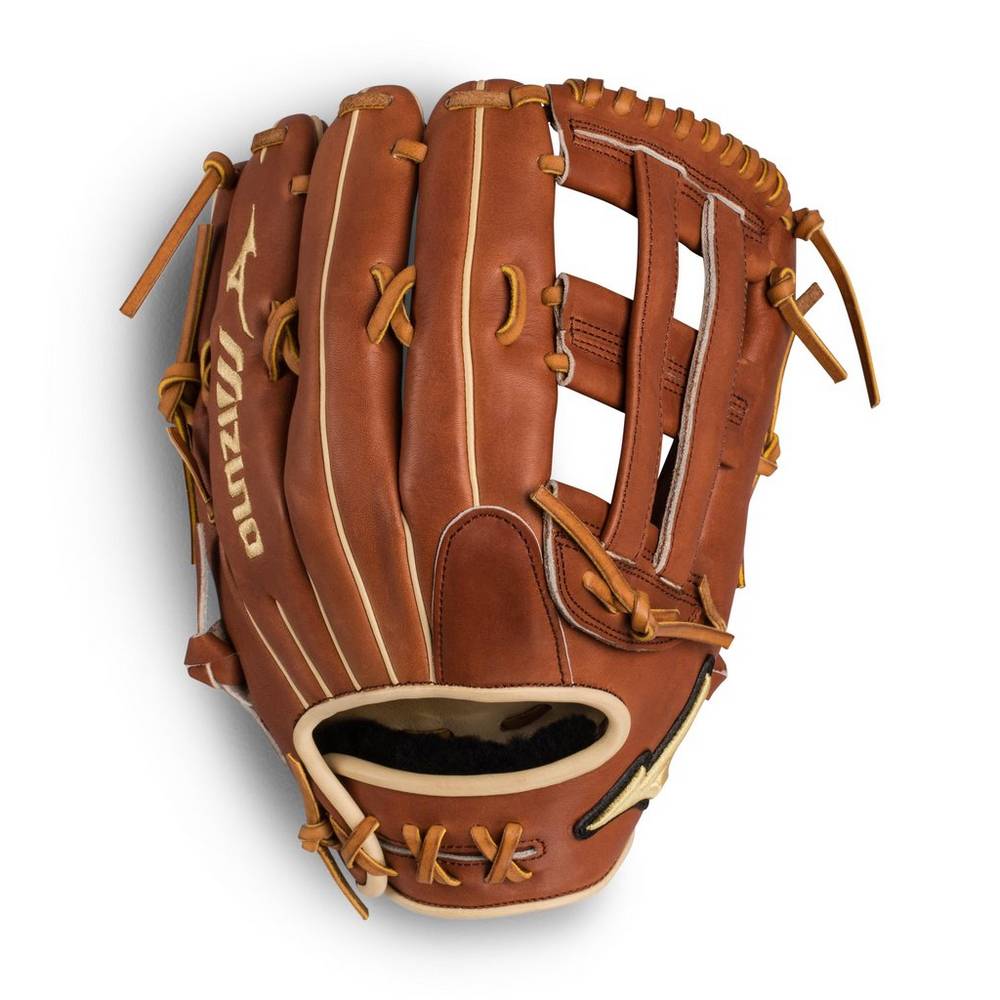 Panske Rukavice Mizuno Pro Select Outfield 12.75" - Deep Pocket Baseball Hnede Vypredaj WXDV87152